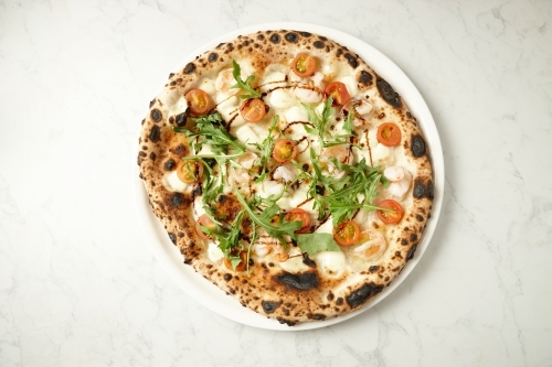 Top shot of new york style pizza - Australian Stock Image