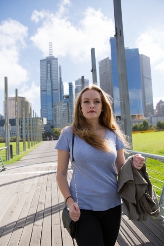 Tourist Exploring Melbourne - Australian Stock Image