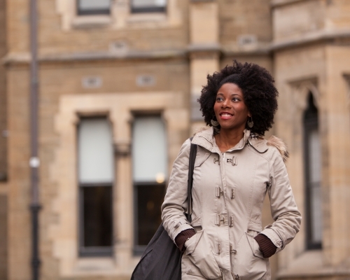 Tourist Strolling Through Melbourne City - Australian Stock Image