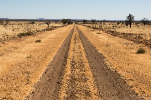 Track in a dirt road - Australian Stock Image