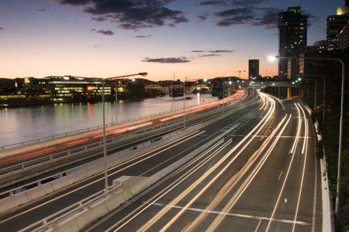 Traffic streams along the Pacific Motorway - Australian Stock Image