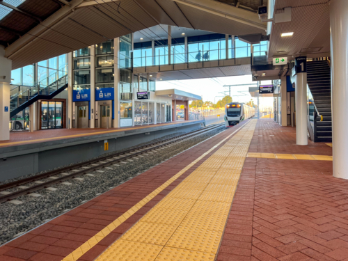 Train arriving - Australian Stock Image