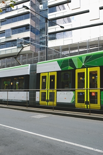 Tram in the city of Melbourne - Australian Stock Image