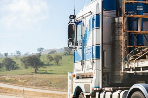 Truck overtaking on highway - Australian Stock Image