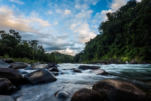 Tully River at Dawn - Australian Stock Image