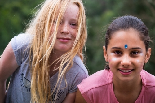 Two friends outdoors - Australian Stock Image