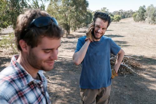 Two Men on a Farm - Australian Stock Image