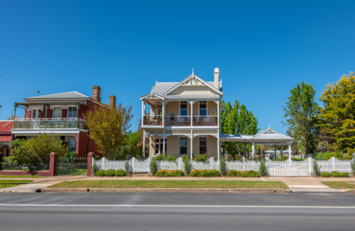 Two storey house in Blaney, Central West, New South Wales - Australian Stock Image