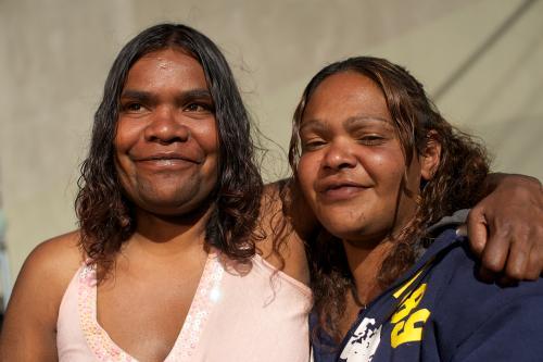 Two Young Indigenous Australian Women - Australian Stock Image
