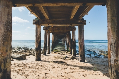 Underneath the Point Lonsdale Pier - Australian Stock Image