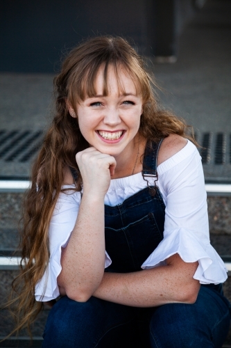 Urban portrait of a female young adult - Australian Stock Image