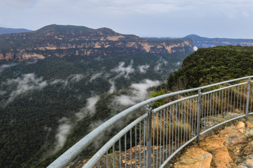 Valley and mountain landscape viewed from Anvil Hill Lookout in New South Wales. - Australian Stock Image