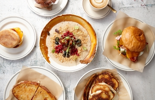 Various dood dishes on table - Australian Stock Image