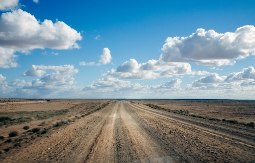 Vast, arid, flat, empty land