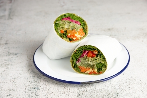 Vegetarian wrap - Australian Stock Image