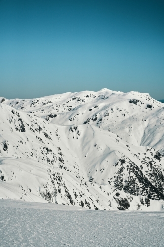 vertical mountain vista looking over Snowy Mountains Main Range