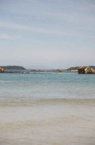 Vertical shot of coastal landscape