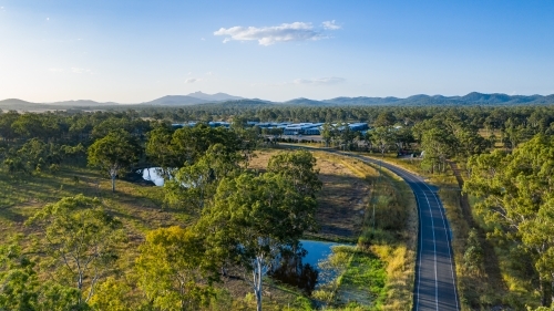 View above Calliope River Road looking towards Homeground camp - Australian Stock Image