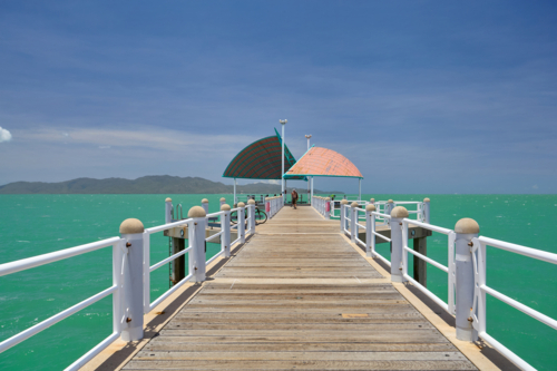 View along fishing jetty on the Strand, Townsville - Australian Stock Image