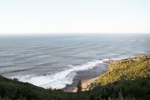 View from mountain of coastal landscape - Australian Stock Image