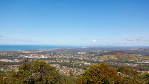 View from the Forest Sky Pier overlooking Coffs Harbour - Australian Stock Image