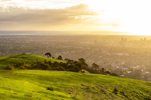 View of Adelaide from Mount Osmond - Australian Stock Image