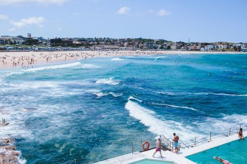 View of Bondi Beach from Icebergs - Australian Stock Image