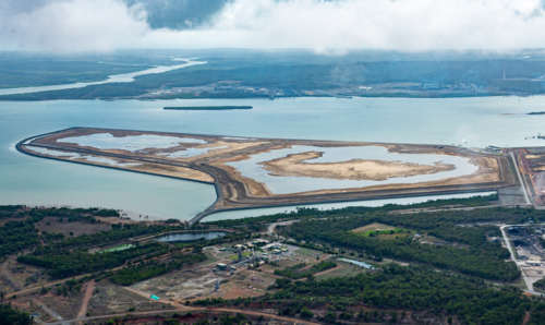 View of Fisherman's landing dredge material reclaimed area - Australian Stock Image