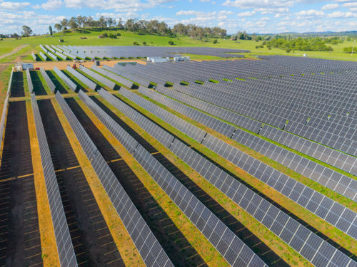 View of Private Solar Farm - Australian Stock Image