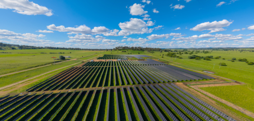 View of Private Solar Farm - Australian Stock Image