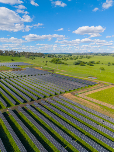 View of Private Solar Farm - Australian Stock Image