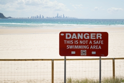 View of Surfers Paradise from Currumbin Rocks - Australian Stock Image