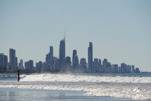 View of Surfers Paradise from the beach