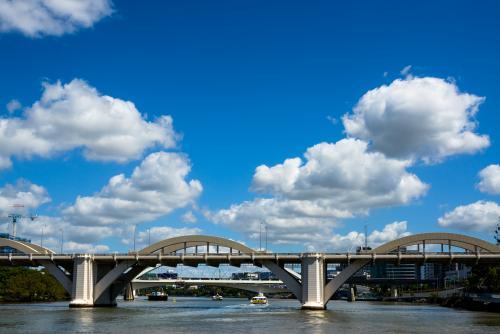 View of the Grey Street Bridge over the Brisbane River. - Australian Stock Image