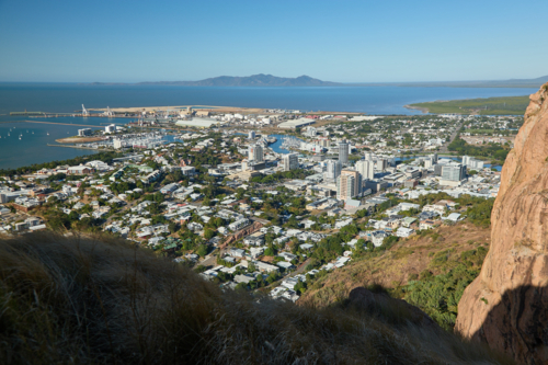 View of Townsville City from Castle Hill lookout. - Australian Stock Image