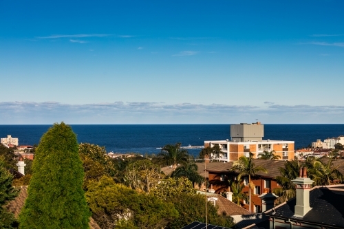 View over coastal properties to ocean - Australian Stock Image