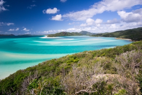 View over Hill Inlet, Whitehaven Beach - Australian Stock Image