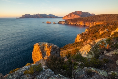 View to Cape Tourville - Tasman National Park - Tasmania - Australian Stock Image