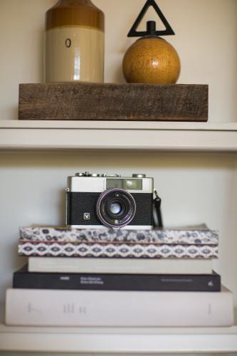 vintage camera on shelf