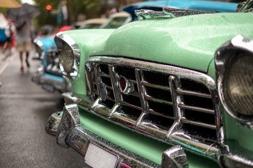 vintage cars on display - Australian Stock Image