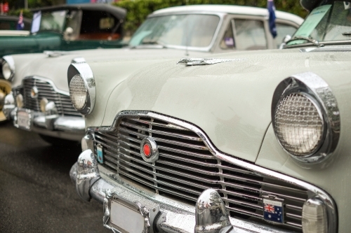 vintage cars on display