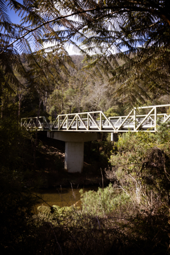 Walhalla Road Bridge on a winter's afternoon near Walhalla town - Australian Stock Image