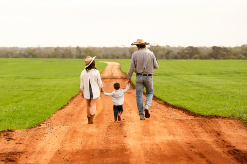 Walking along Country Road - Australian Stock Image