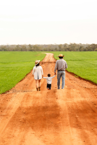 Walking along Country Road - Australian Stock Image