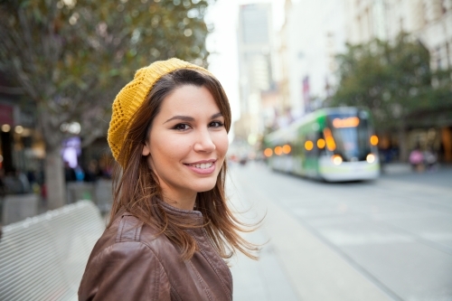 Walking in Bourke Street Mall - Australian Stock Image