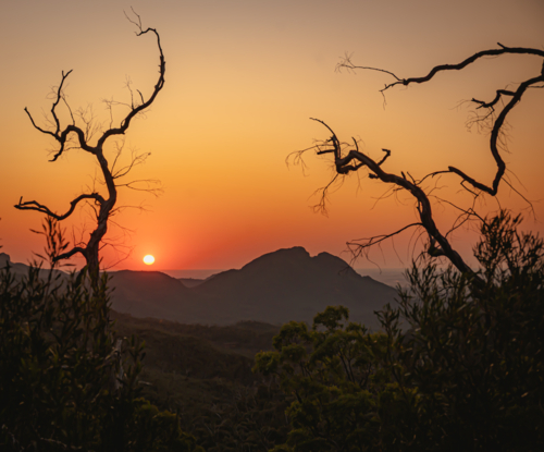 warrumbungle sunset - Australian Stock Image