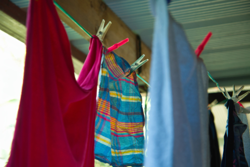 Washing on the line, laundry day - Australian Stock Image