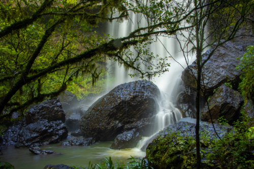 Waterfall on rock - Australian Stock Image