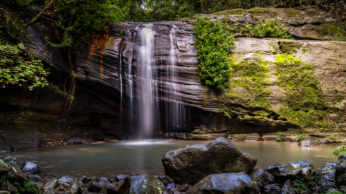 Waterfall over rocks - Australian Stock Image