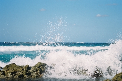 Waves Crashing on the Rocks